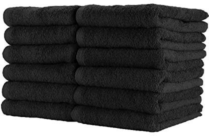 Arkwright Bleach sicher Salon handtücher Packung mit 12 (16 x 27 Zoll, schwarz)