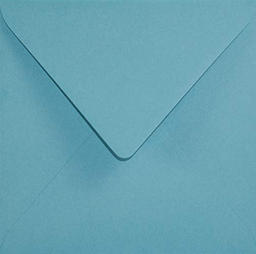Netuno 100 Blau quadratische Umschläge Blau 153x 153 mm 110g Woodstock Azzurro blaue Briefumschläge quadratisch schöne Briefkuverts festlich Ökopapier farbige Umschläge Ostern Weihnachten Hochzeit