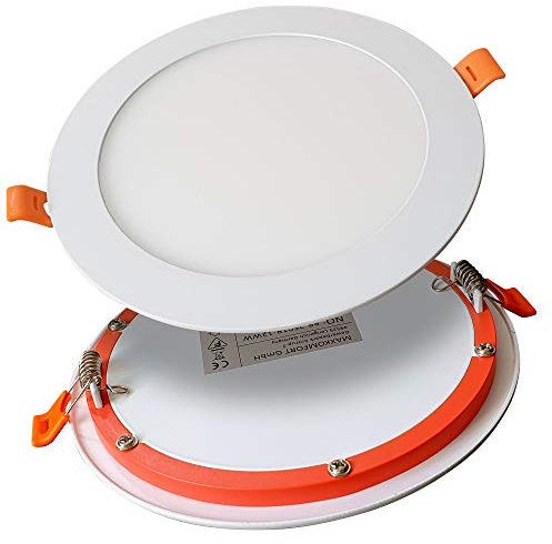 max K O M F O R T 6er SET LED Panel 12W rund flach ultraslim warmweiß Einbaustrahler Spot Einbauspot Deckenleuchte Weiß