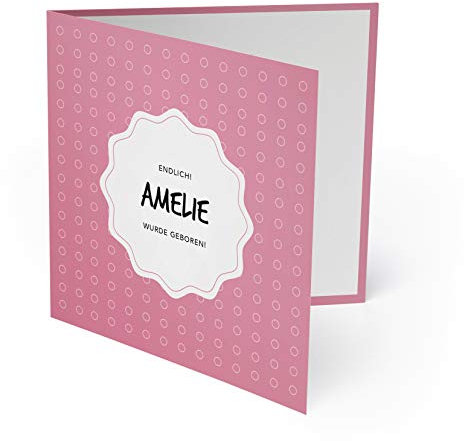 (20 x) Geburtskarten Danksagungskarten Geburt Baby Karte Dankeskarte Foto Mädchen Rosa