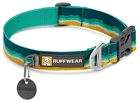 RUFFWEAR Crag Hundehalsband, Reflektierendes und Bequemes Halsband für den Täglichen Gebrauch, Meeresschaum, 36–51 cm