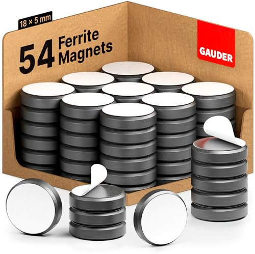 GAUDER Self-Adhesive Magnets for Whiteboard, Notice Board & more | Magnets for Crafts | Fridge Magnets (50 + 4 pieces)