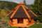 DEKO VERTRIEB BAYERN XXL Premium Vogelhaus ⌀70x45cm mit Solar/Ständer Futterhaus Vogelvilla, Farbe: Dunkel