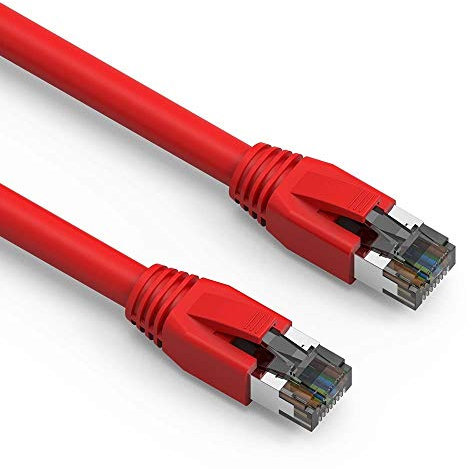 Nippon Labs 3Ft Cat.8 S/FTP Ethernet Network Cable 2GHz 40G Red (60CAT8-3-24BK)