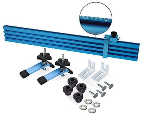 POWERTEC 71633 24 Woodworking Fence Kit for T-Slot Drill Press Table Tops