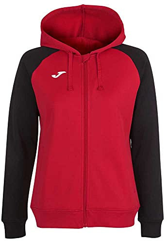 Joma Mujer Sudadera con Capucha, Rojo-Negro, L