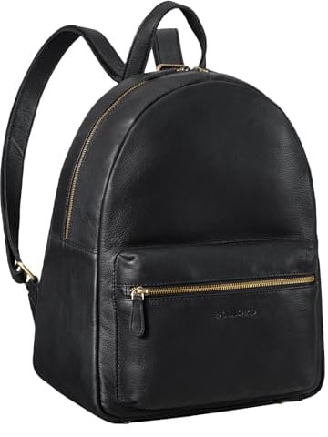 STILORD Flynn Großer Rucksack Leder XL Lederrucksack für Damen Herren Laptop Rucksack Reiserucksack Arbeitsrucksack Schulrucksack aus Echt Leder Farbe:schwarz