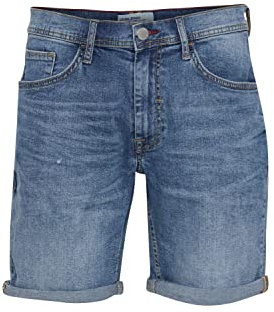 Blend 20713326 - Pantalones Vaqueros Cortos para Hombre, 5 Bolsillos, con Ajuste elástico, Corte Ajustado/Regular, Denim Middle Blue (200291), L