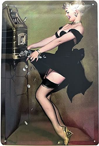 Blechschild 30 x 20 cm Pin Up Girl - Einarmiger Bandit Jackpot - Deko7