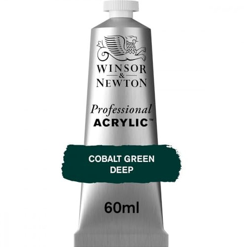 Winsor & Newton acrílico profesional Artist's - tubo de pintura acrílica de 60ml, color verde cobalto oscuro