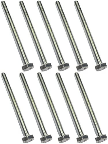 AERZETIX - C47311 - Lot de 10 pièce - Boulons M6x80 - à tête Hexagonale - Ø6x80mm - DIN 933 - Classe 8.8 - en Acier Zingué - Bricolage - Outillage d'assemblage/Quincaillerie