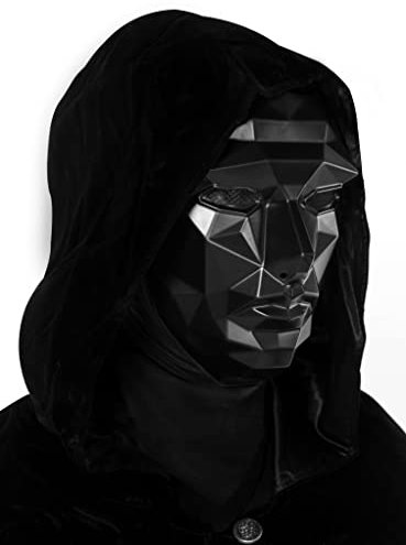 Maskworld - Korean Game Frontmann Kostüm - Maske mit Kapuzen-Umhang - Einheitsgröße