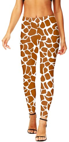 AOBUTE Damen Halloween Leggings Stretchy Printed Legging Tights, Giraffe, M