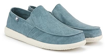 WALK IN PITAS | WP150 Slip ON Washed | Mocasines de Hombre | Náuticos Casual | Zapatillas de Verano | Zapatos Casuales y Cómodos | Calzado de Pitas | Aqua 41