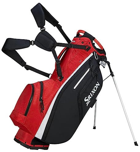 Srixon - Premium Stand Golf Bag - 6 Club Divider - 6 Zipper Pockets including a Velour-lined Valuable and Water-Resistant Pocket and Insulated Pocket - Pen Holder and Cart Lock Bottom Base