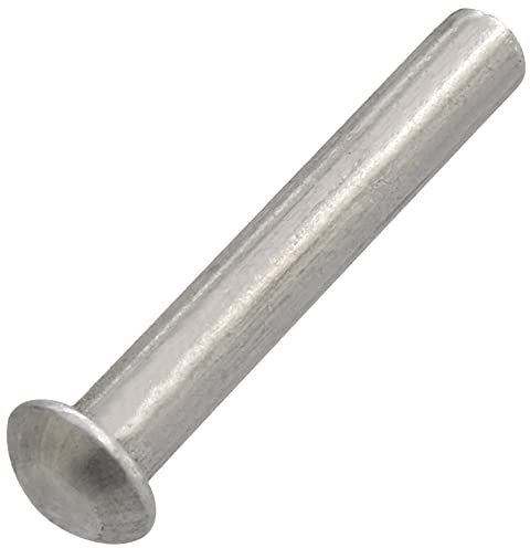 AERZETIX - C62041 - Lot de 10 Rivets en aluminium Ø5x30 mm à tête demi-ronde bombée - rivet plein/à frapper - DIN 660 - couleur argent - assemblage non démontable tôle cuir riveteuse