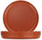 Chuboir Lot de 5 soucoupes rondes en plastique épais et durable pour intérieur et extérieur, 30 cm, rouge brique