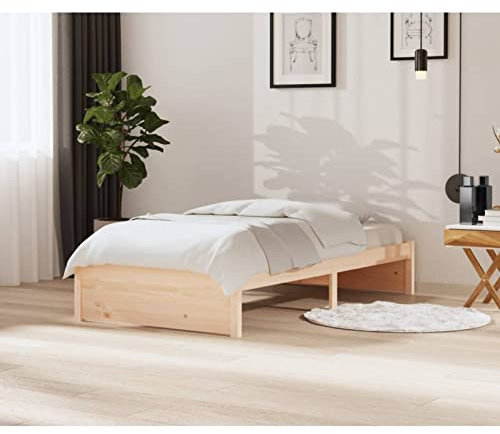 Tidyard Massivholzbett Komfortbett Bettrahmen Bettgestell Holzbett Seniorenbett Doppelbett/Einzelbett Jugendbett Landhausbett Gästebett Betten Bett Weiß 100x200 cm