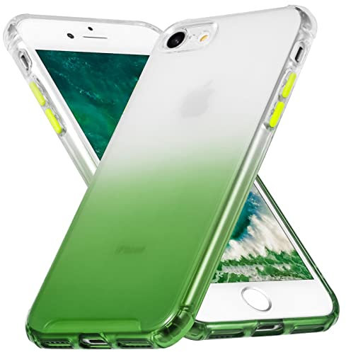 Verco Farbwechsel Hülle für Apple iPhone SE 2020/2022, iPhone 7/8, Schutzhülle Handy Cover Transparent mit Farbverlauf und Kameraschutz Slim Case, Grün