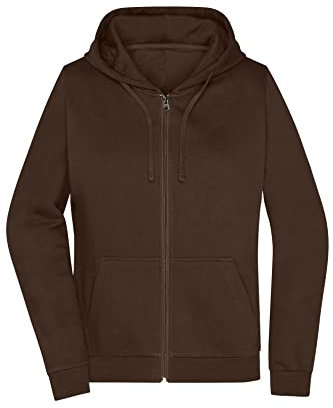 James & Nicholson Damen Basic Kapuzen-Sweatjacke - Leicht taillierte Sweatjacke mit Kapuze | Farbe: Brown | Grösse: 3XL