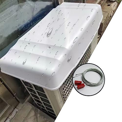BPILOT Cubierta Impermeable for Unidad De Aire Acondicionado Exterior, Ventana Cubierta Protectora De CA,Toldo for Patio Pabellón UV Lluvia Nieve Hoja De Protección (Color : Blanco, Size : 95x43X15c
