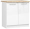AKORD | Küchenschrank mit Arbeitsplatte - Oliwia S80 | Küchenunterschrank mit 2 Türen und 2 Einlegeböden | Unterschrank Küche 80 cm Breit | ABS-Kante 18 mm | 46 x 80 x 85 cm | Weiß | Weiß glänzend
