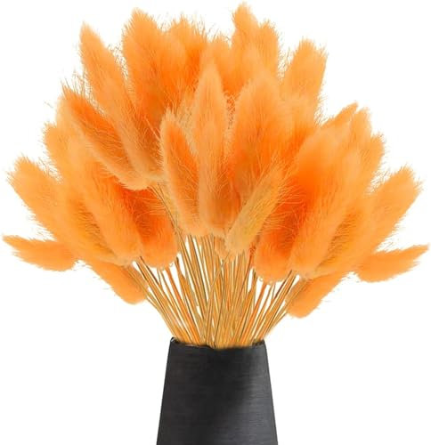 120 Pcs Getrocknetes Pampasgras,Lagurus Getrocknet,Trockenblumen Bodenvase,Natürlich Pampasgras Blumenstrauß,Trockenblumen Blumenstrauß Deko, Künstlich Groß Trockenblumen,Trockenblumen Pampasgras