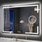 S'bagno Badspiegel mit Beleuchtung 100x70cm, Badezimmer Spiegel mit Beleuchtung und 5X Vergrößerungsspiegel-mit-Licht, Entfoggen, 3 Farbtemperaturen 3000-6500K, IP44 Led Badspiegel, Speicherfunktion
