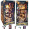 CRIOLPO DIY Book Nook Kit, Maison de poupée Miniature en Bois avec Meubles et lumière LED, Puzzle 3D en Bois, Serre-Livres d'art, Kit de Construction pour Les Personnes de Plus de 14 Ans