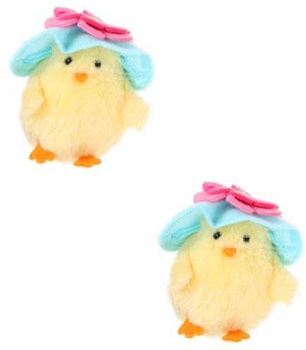 ibasenice 2 STK Spielzeug Plüschtiere Hühnerverzierung weiches Tierkissen Ostern Küken Sully Plüsch Ornament Hühnerförmiges Handwerk Mikrolandschaft Hühnermodell Dekorationen Kunsthandwerk
