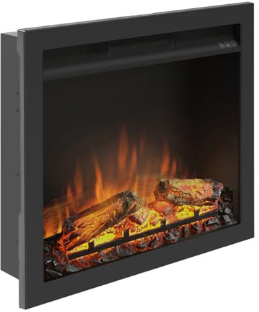 Camino elettrico con kit di installazione TAGU PowerFlame, Riscaldamento da 1500 W, Programmabile a 7 giorni, Termostato digitale, Telecomando