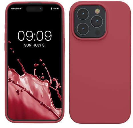 kwmobile Handyhülle für iPhone 15 Pro Max Hülle, für iPhone 15 Pro Max Case - Hülle Silikon - kabelloses Laden - Dark Rose