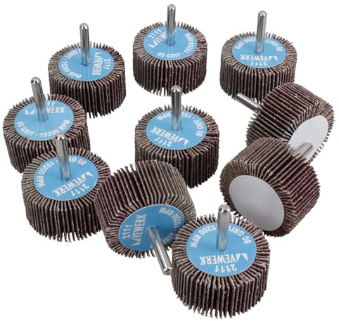 80 Grit 50mm Flap Wheel Disc Abrasive Sanding Pads for Drills 6mm Shank 10pc