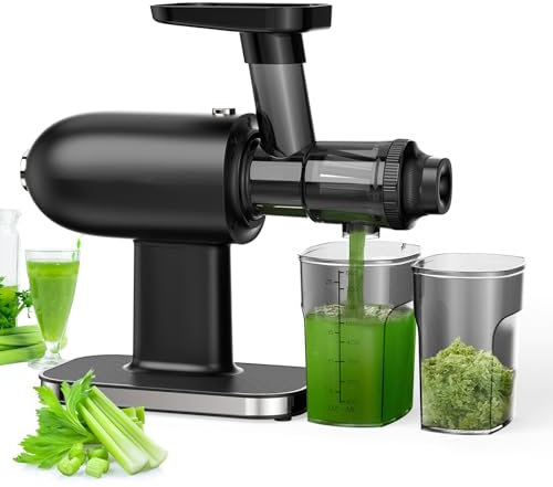 Exprimidor de masticación lenta, máquinas exprimidoras de apio, máquinas exprimidoras de prensado en frío para verduras y frutas, exprimidores con motor silencioso y función antiobstrucción, fácil