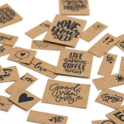 SNAPPAP Label Bogen | verschiedene Designs | DIY Labels für Bekleidung (Lettering (41 Labels))