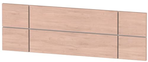 briebe Kopfteil für Doppelbett, 160 cm, nordischer Stil, Original-Kopfteil aus Holz, dekoratives Kopfteil Natura (Eiche Aurora/weißer Hintergrund)