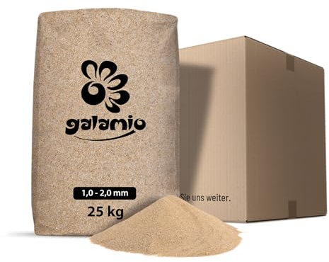 GALAMIO Quarzsand Sand Spielsand Sandkastensand Filtersand Poolsand Rasensand Vogelsand Aquariensand Terrariensand Teichsand Streusand 1,0-2,0mm 25kg Sack / 1 Karton Wolff & Müller