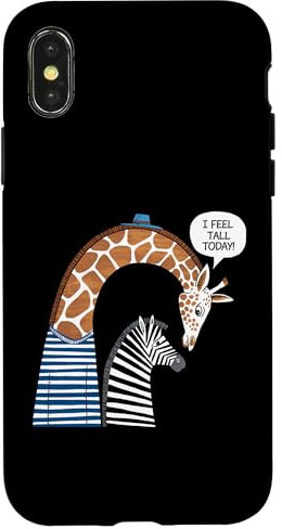 iPhone X/XS Feeling Tall Funny Giraffe and Zebra Illustration Case
