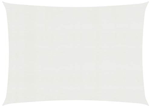 Gecheer Vela parasol de 160 g/m², color blanco, 4 x 5 m de HDPE, vela de sombra, para exteriores, toldo, lona para terraza, balcón, jardín o piscina, L311243