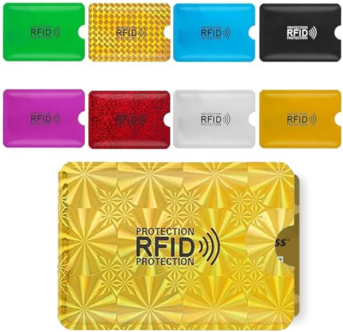ASIRYVA Colorful RFID Card Holder, 9 Pcs Credit Card Protector RFID Blocking Card, Card Protector Sleeves, RFID Blocking Sleeves for Women Men
