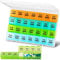 Large Monthly Pill Box Organiser 4 Week, Pill Boxes 1 Times a Day Compartments Tablet Organiser Box 28 Day Vitamin Meds Supplement Container for Family, Hold Plenty of Medication (Multicolor)