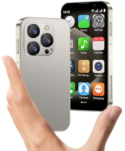 cofcvgs Mini teléfono, Mini teléfono de 3.0 Pulgadas, teléfono Inteligente 3g, 2GB Ram 16GB ROM, teléfono Inteligente Infantil Android 9.0, teléfono de batería de reconocimiento Facial 900mah(Dorado)