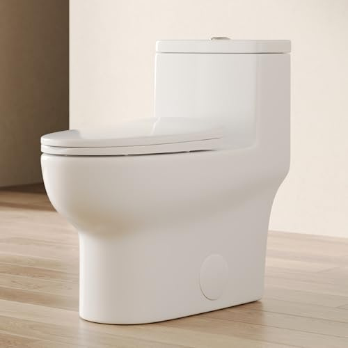 DeerValley Elongated Toilet with Comfort ADA Seat Height Modern 12 Rough-In One Piece Toilet for Bathroom Dual Powerful Flush DV-1F026Pro