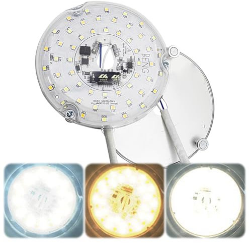 Fiorky 3.9/4.9/6.2 Inch 3 Light Colors Ceiling Fan Light Retrofit Kit 3000/4000/5000K Ceiling Flush Light Replacement Panel Flush Mount Ceiling Light Panel