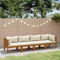 Xichuzi 4-Sitzer-Gartensofa mit Creme Kissen, Lounge Sofa Outdoor, Garten Loungemöbel, Gartensofa, Gartenlounge, Balkon Set Möbel, Massivholz Akazie