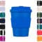 Ecoffee Cup Tasse à café réutilisable et écologique 100 % végétale avec couvercle et manchon en silicone, sans mélamine et biodégradable, passe au lave-vaisselle/micro-ondes (bonassola) 240 ml
