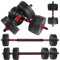 unycos - Manubri Regolabili con Dischi 15 kg【E-Book con 50 Esercizi】Coppia di Pesi con Barra di Collegamento Antiscivolo per Allenamento, Palestra in Casa, Fitness (Red Transformer)