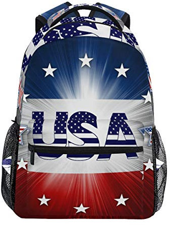 NUYFVG Schulrucksack mit US-amerikanischer Flagge, Reiserucksack, Büchertasche, Laptop-Rucksack, lässiger Tagesrucksack für Reisen/Uni/Arbeit, Siehe Abbildung, One size