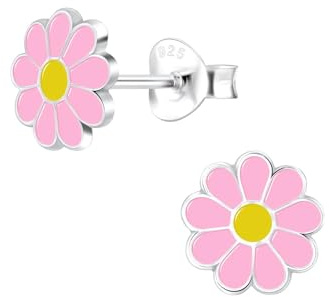 Monkimau Mädchen Ohrringe Blume | Ohrstecker aus 925 Sterling Silber | Kinderohrringe hypoallergen