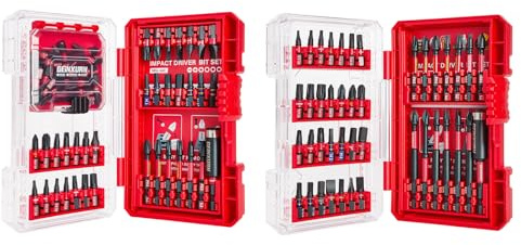 Geinxurn 107-teiliges Schlagschrauber-Bit-Set, magnetisch, S2-Stahl, 2,5 cm / 2 Zoll 3 Zoll, Kreuzschlitz, Torx, Schlitz, Sechskant, Pozid-Bits, Spitzen und Schlag-Bithalter mit Aufbewahrungsbox